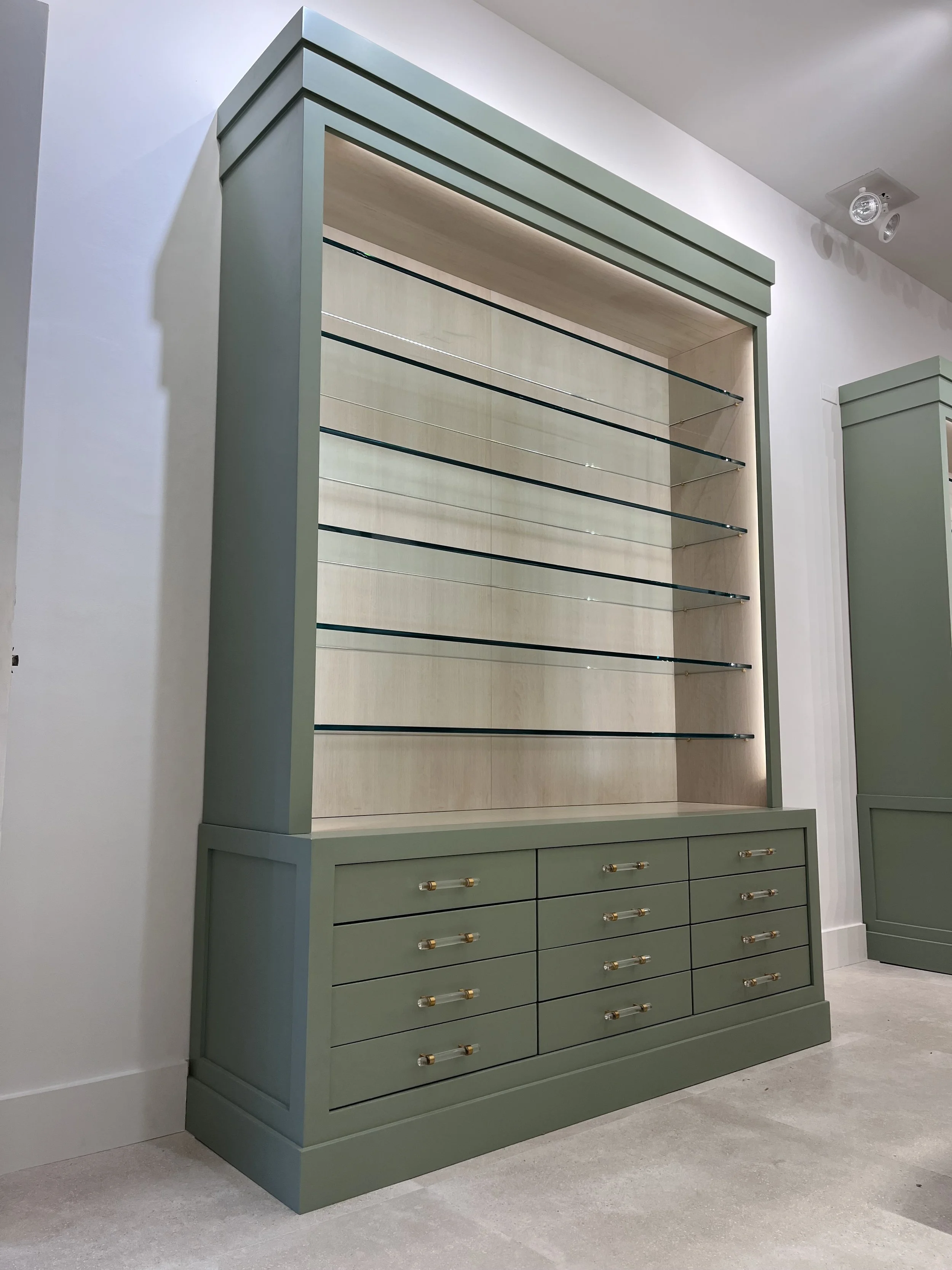 Painted retail display case.
