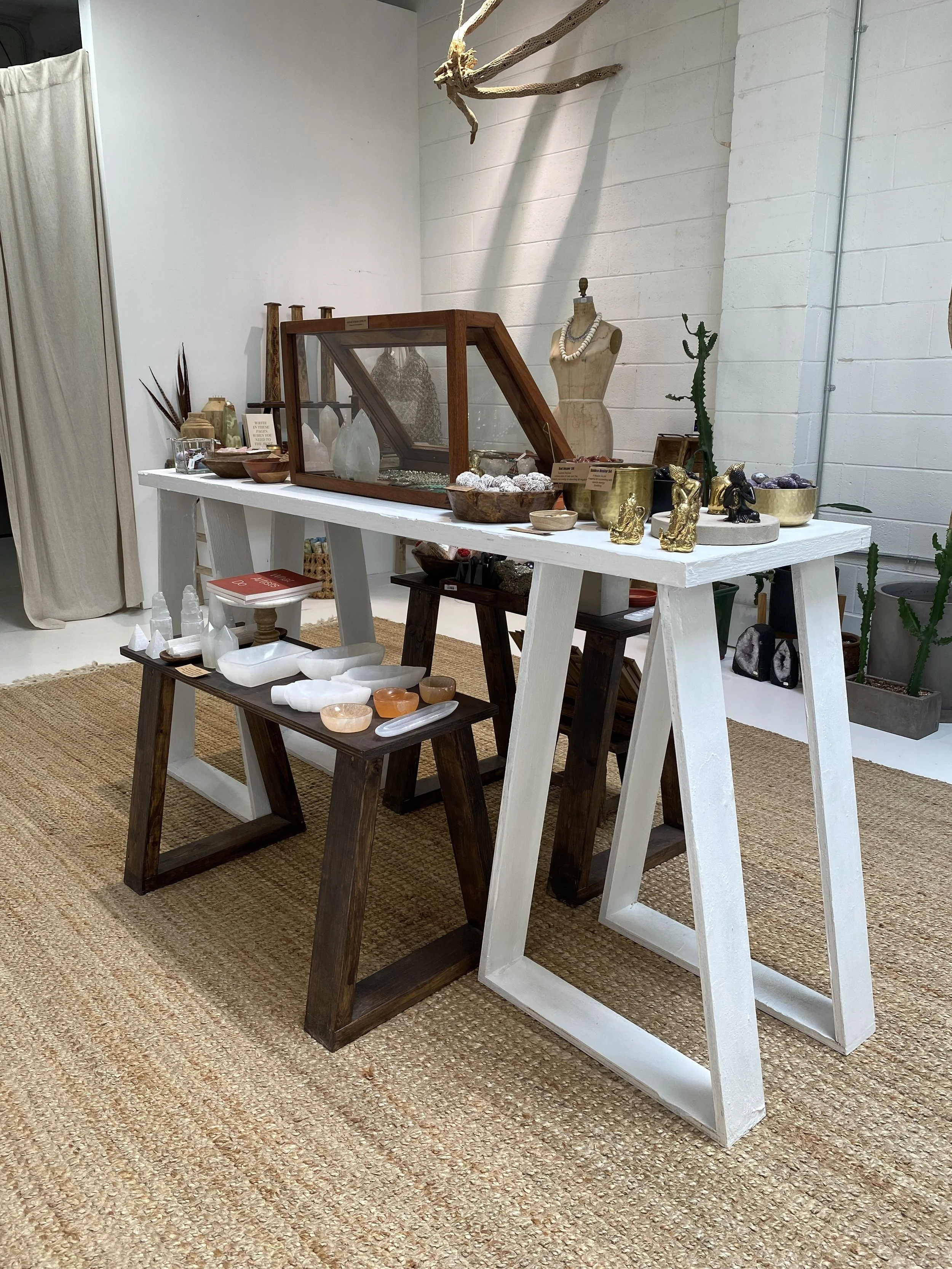 Custom Retail display tables. Ply and Pine.
