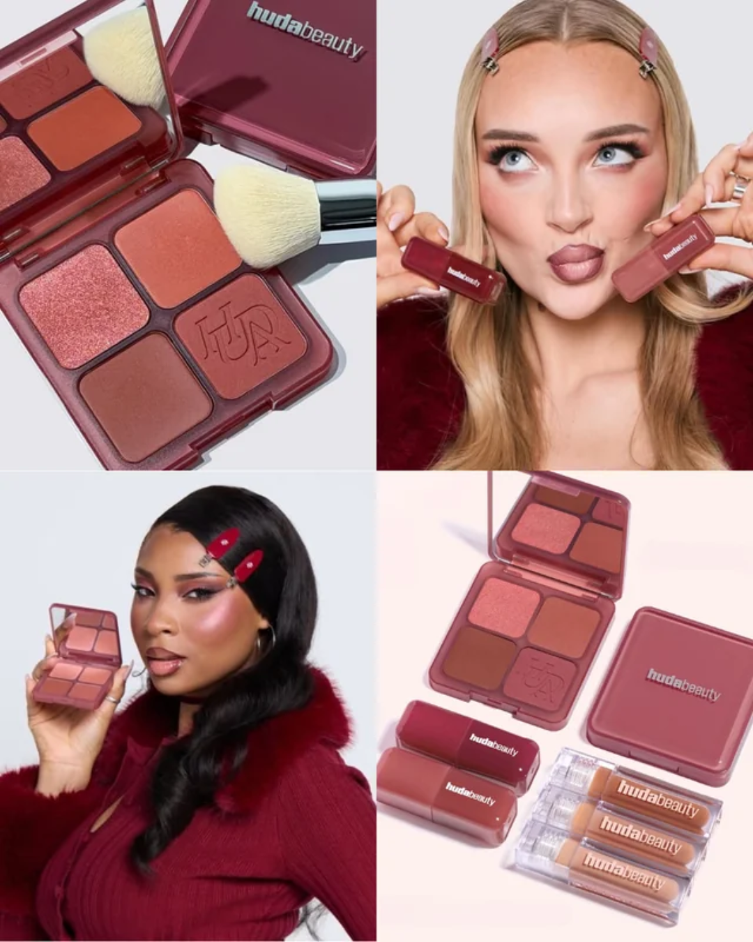 Huda Beauty summer makeup, Strawberry Latte Blush Filter Palette, Huda Beauty LipCealer, summer glam makeup, berry blush, milky nude lips, soft glam makeup, Huda Beauty new collection