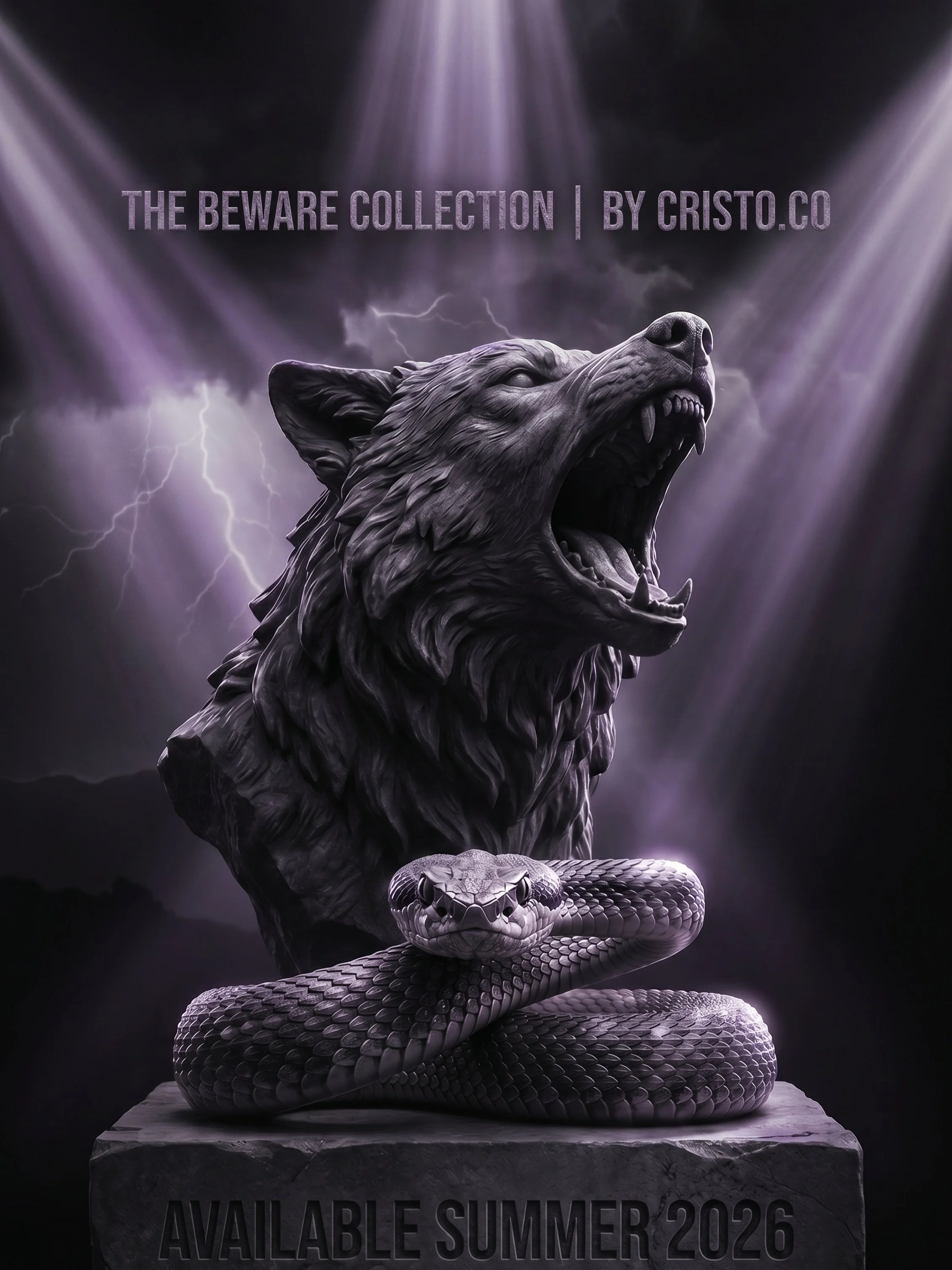 Nature warnings. ⚡️ The Beware Collection drops this summer. You&rsquo;ve been warned. 🐺🐍 #CristoCo #TheBewareCollection #Streetwear #Summer2026 #NewDrop