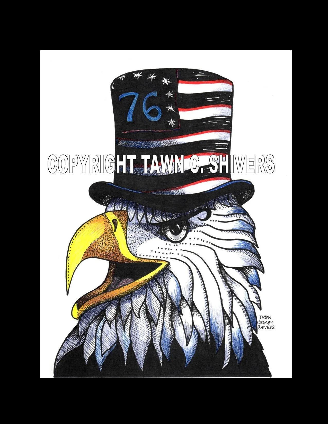 AMERICAN EAGLE WEARING TOP HAT