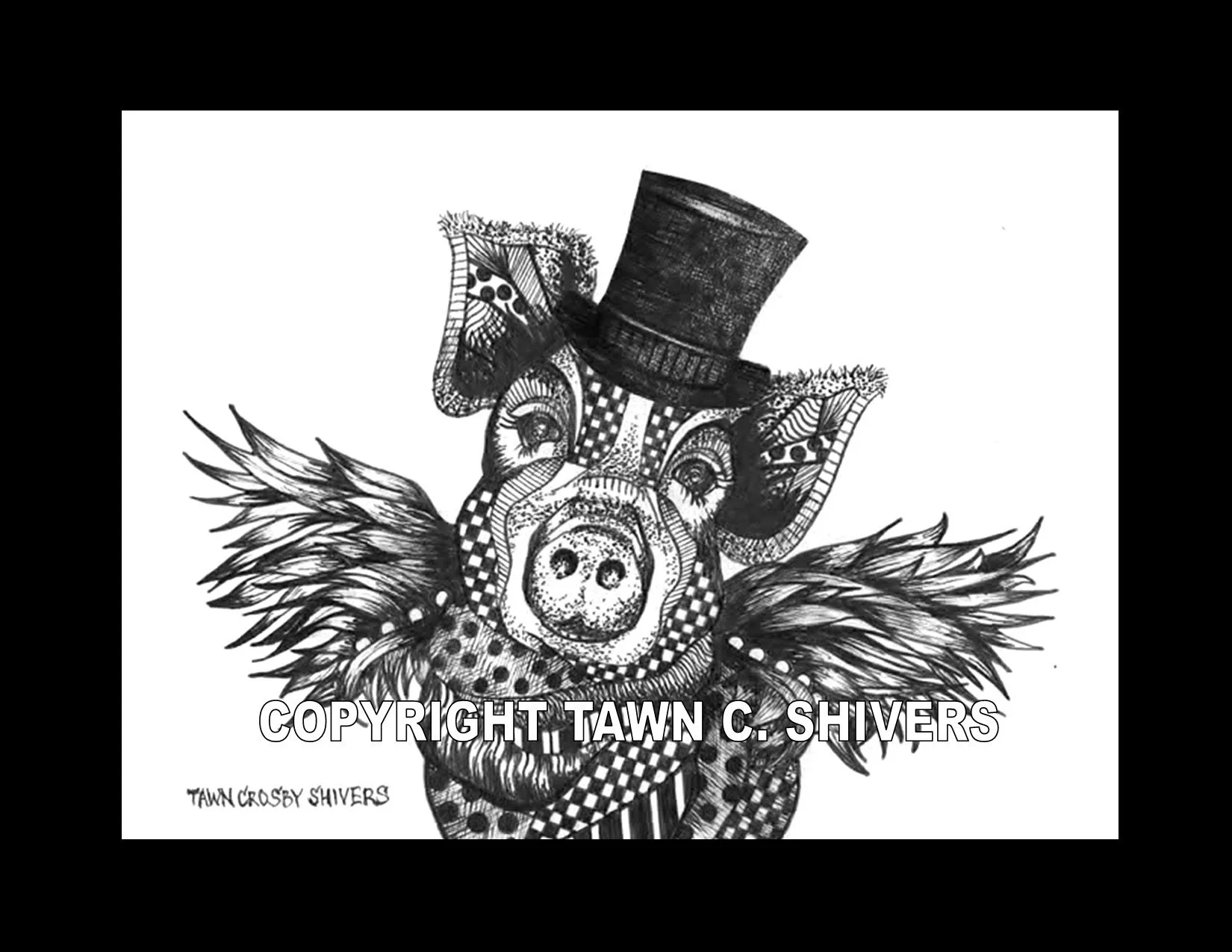 PIG WEARING TOP HAT FRAGMENTATION