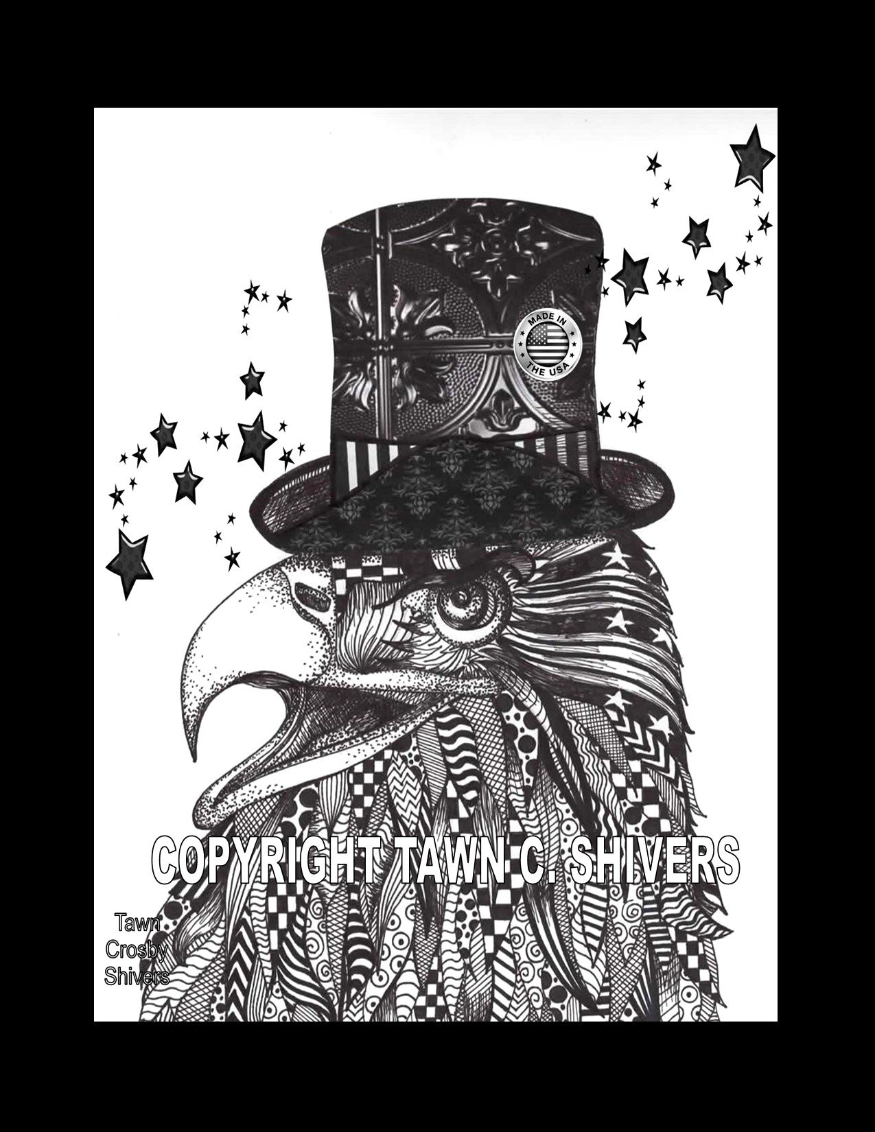 AMERICAN EAGLE WEARING TOP HAT FRAGMENTATION