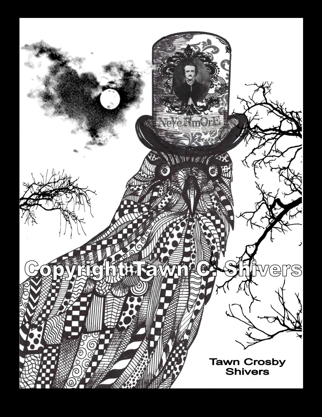 RAVEN WEARING NEVERMORE TOP HAT FRAGMENTATION