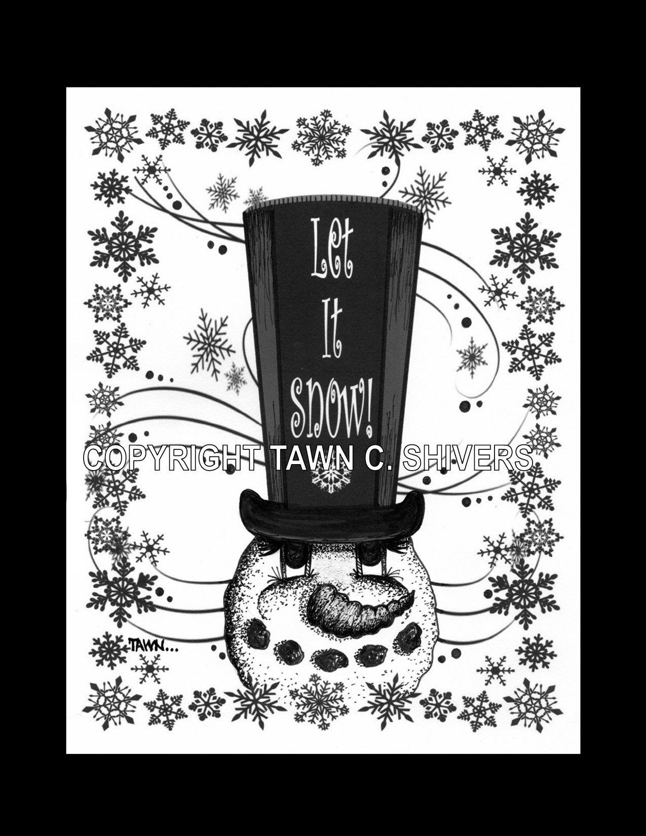 SNOWMAN TALL TOP HAT - LET IT SNOW!