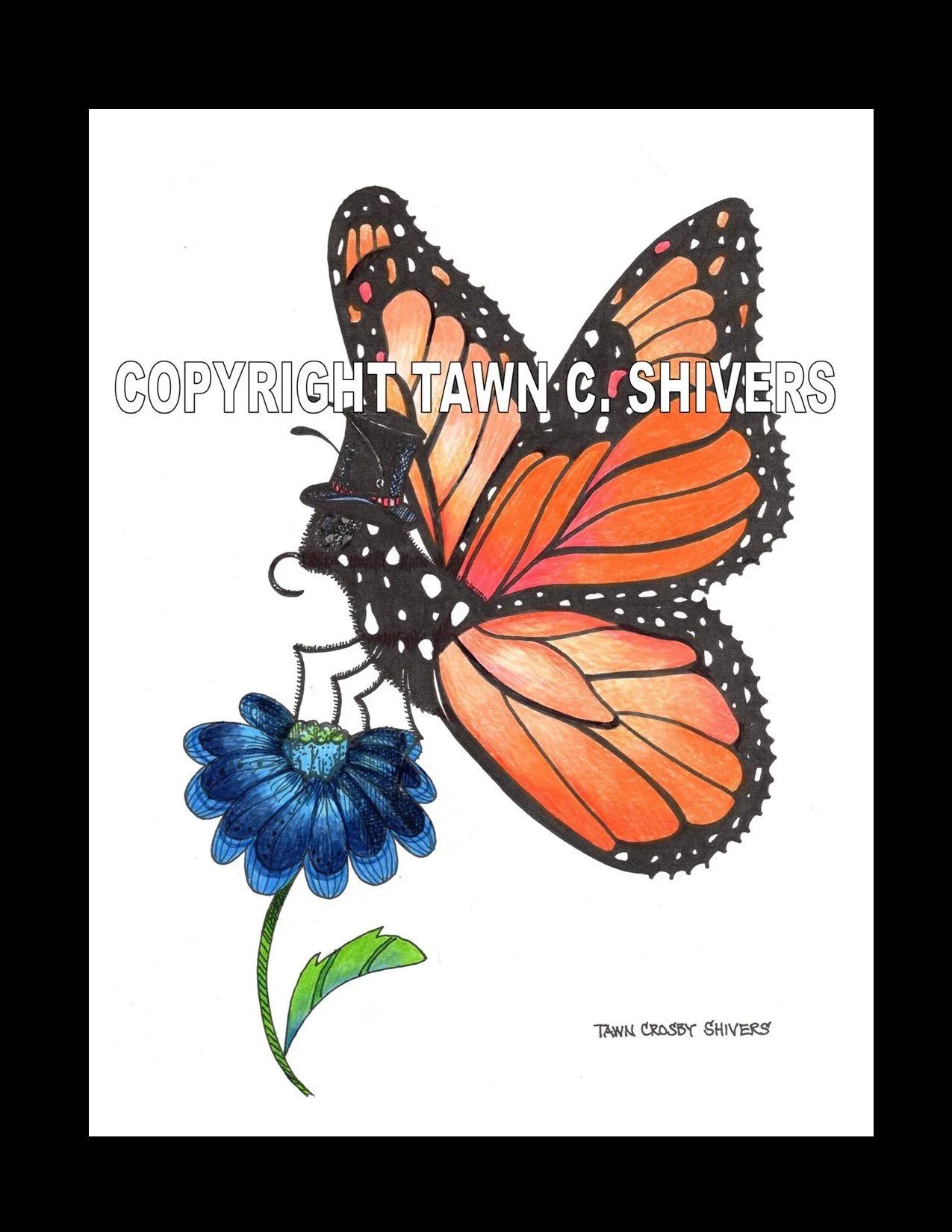 BUTTERFLY WEARING TOP HAT