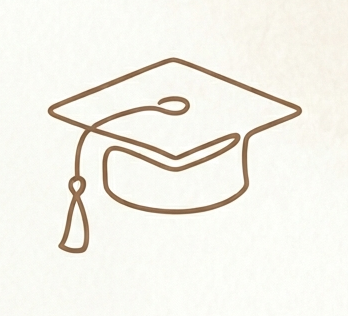 Chapeau de graduation dessiné avec une touche de style