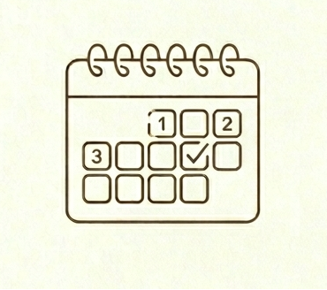 Une page de calendrier ou de planner avec des cases numérotées.