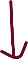 Simple drawing of a downward pointing arrow.