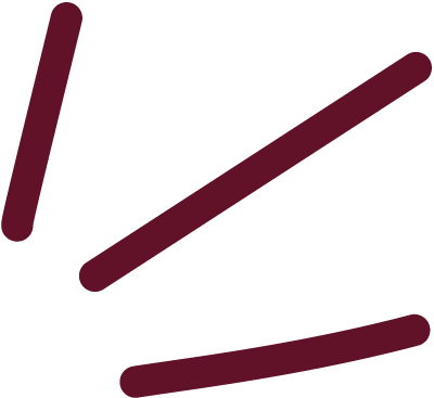 Close-up of three dark red or maroon stylized lines on a black background.