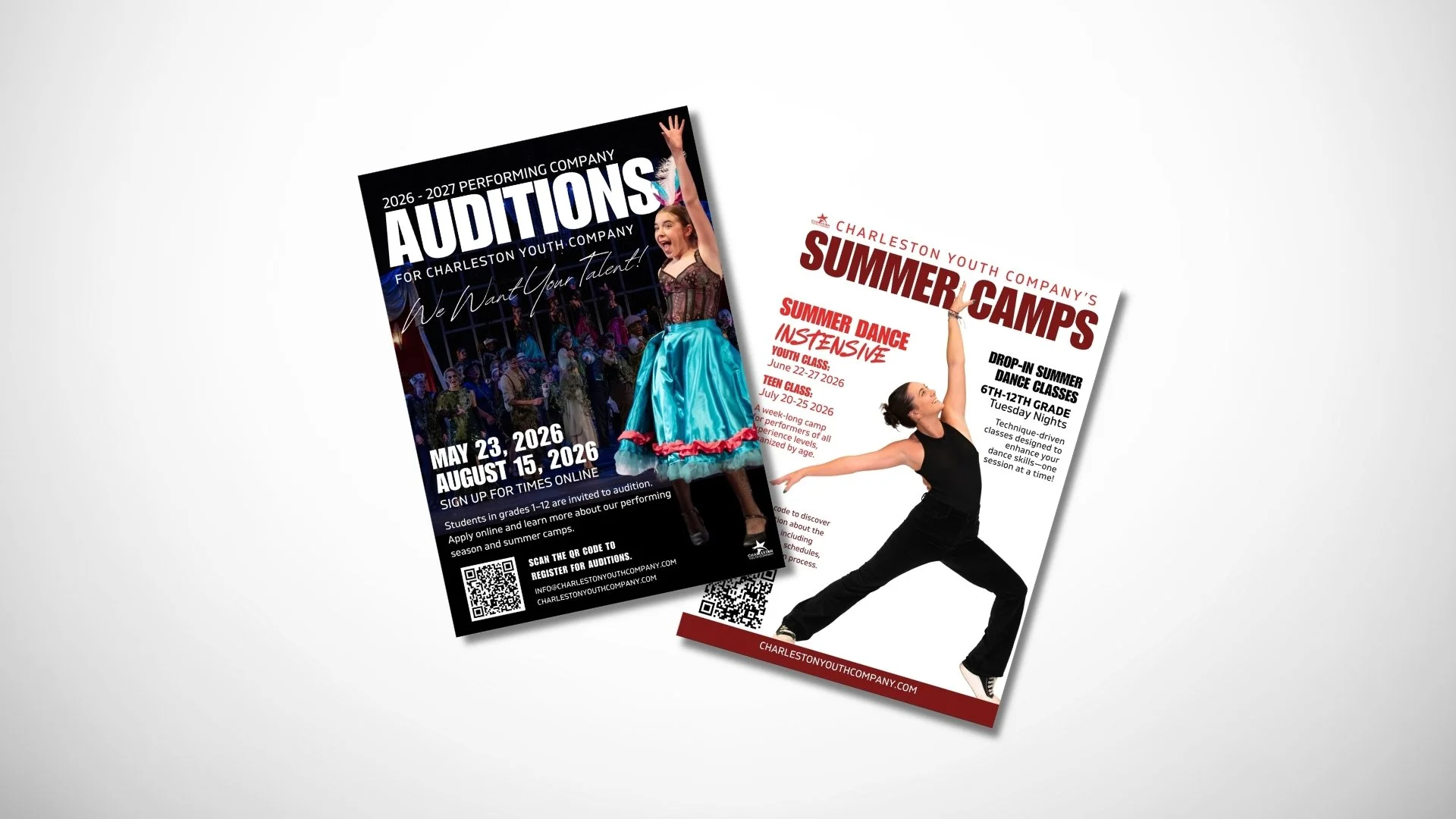 Marketing handouts showcasing multiple upcoming events