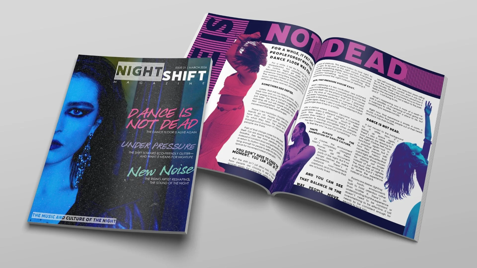 A Concept 8 Page Magazine, utilizes Adobe Photoshop, and Indesign