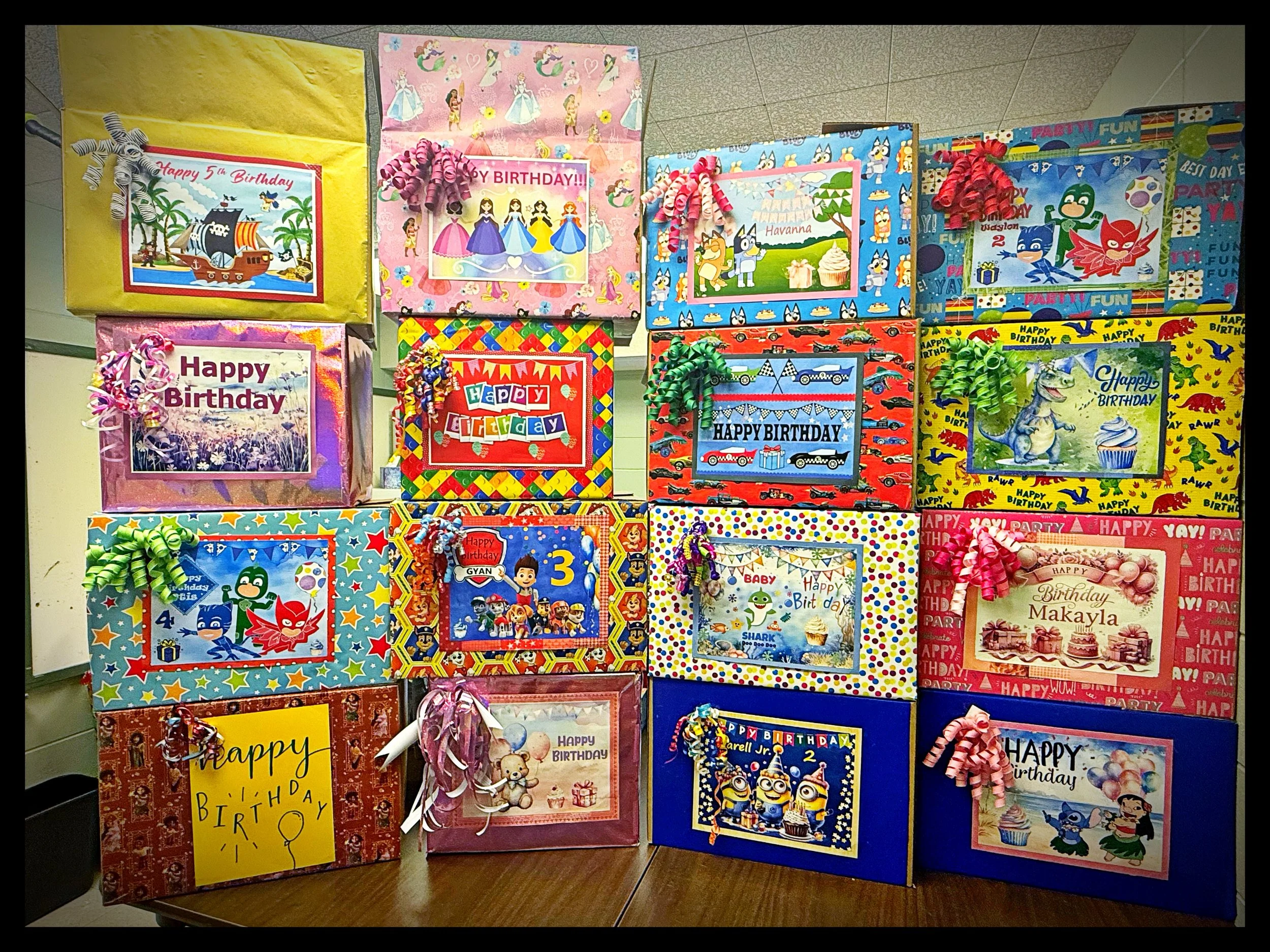 Birthday JOY ready to be picked up by our community referral oartners.