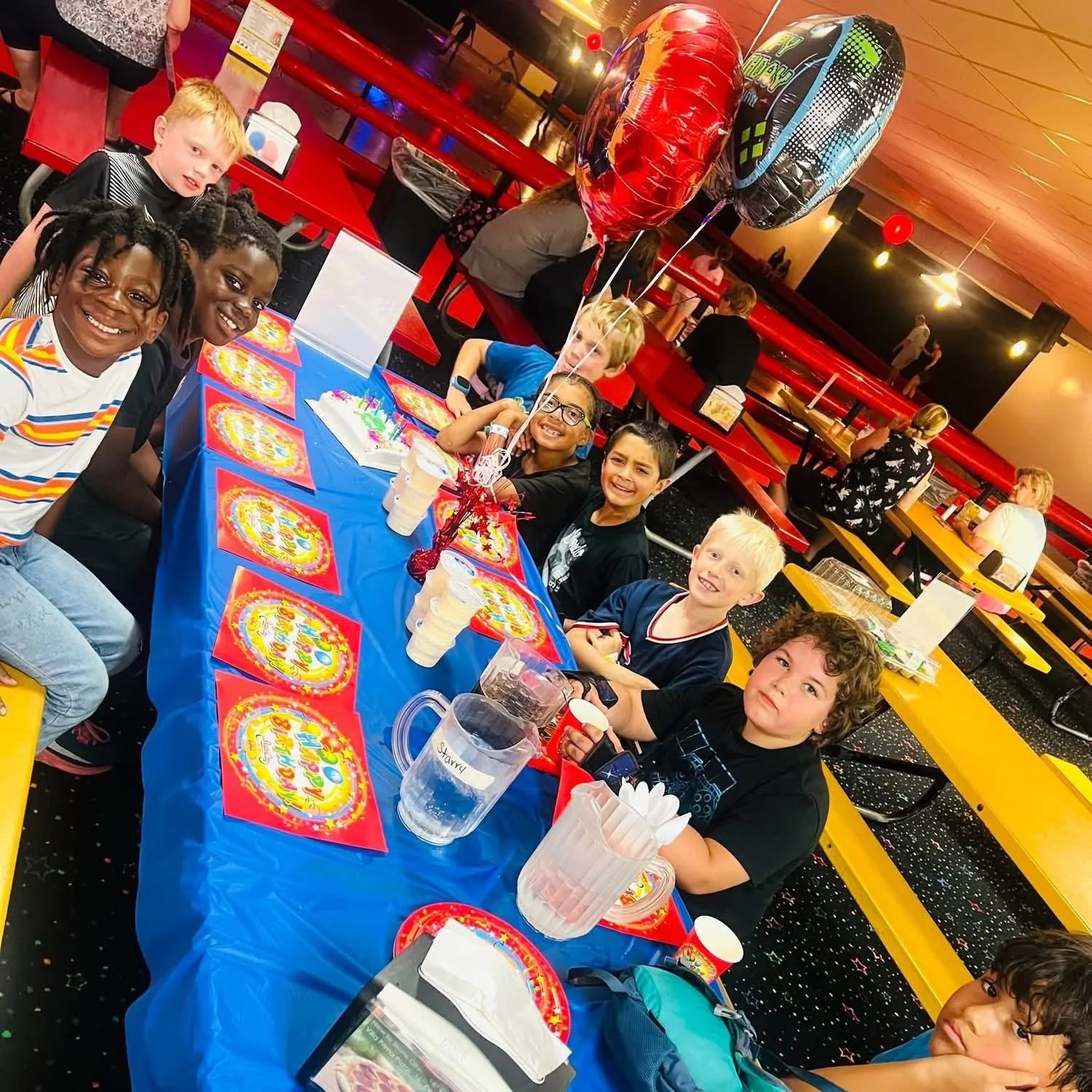 Celebrating at Skate City. We try to give children experiences as well to celebrate.