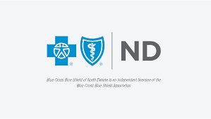 Blue Cross Blue Shield of North Dakota logo with text indicating it's an independent licensee of the Blue Cross Blue Shield Association.