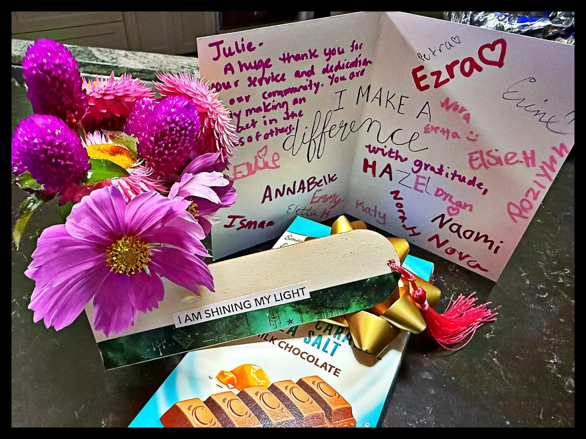 A sweet thank you from St. John's Lutheran Bio Girls Group. 