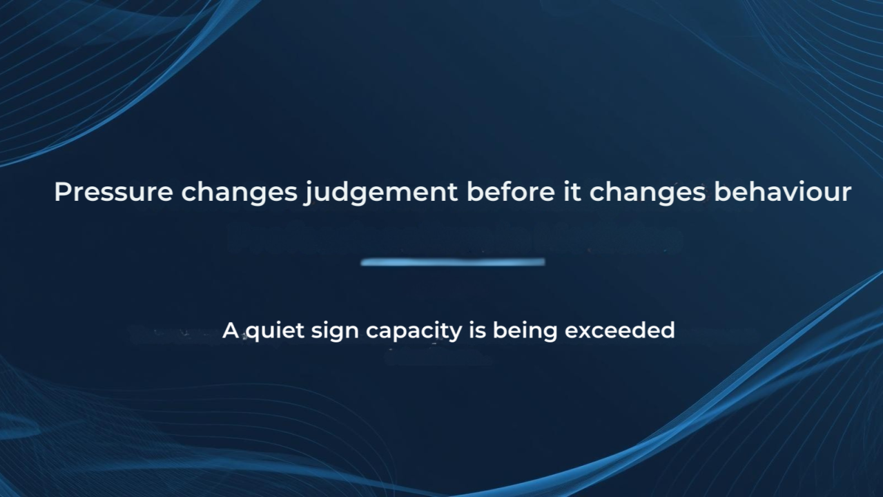 Pressure Changes Judgement Before It Changes Behaviour