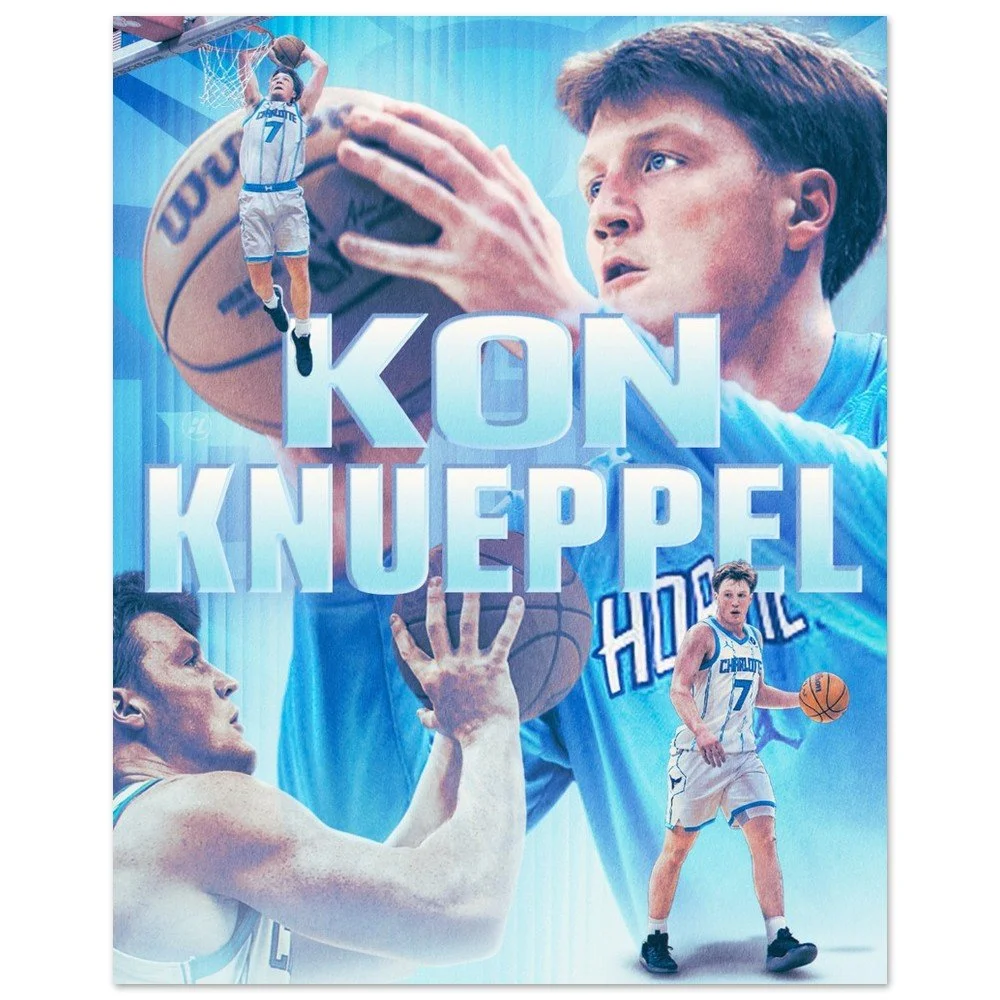 Kon Knueppel Hornets Fan Art Poster | NBA Rookie Wall Art