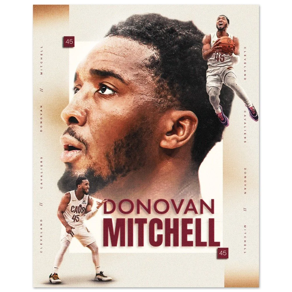 Donovan Mitchell Cavaliers Fan Art Poster|NBA Wall Art Print
