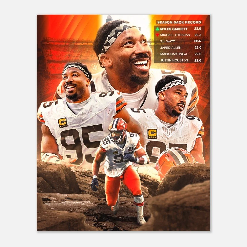 Myles Garrett Browns Fan Art Poster | NFL Football Wall Art