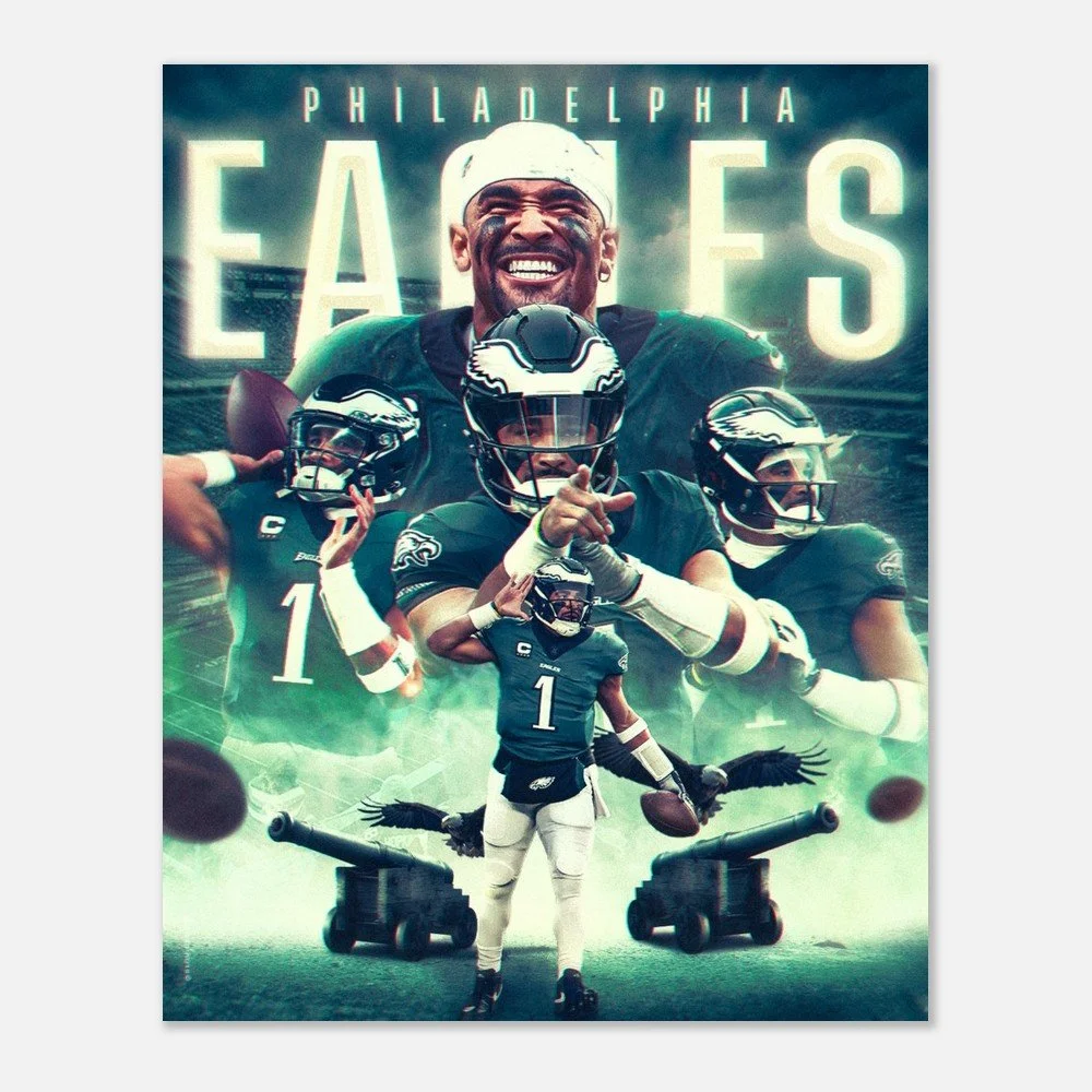 Jalen Hurts Eagles Fan Art Poster | NFL Football Wall Art