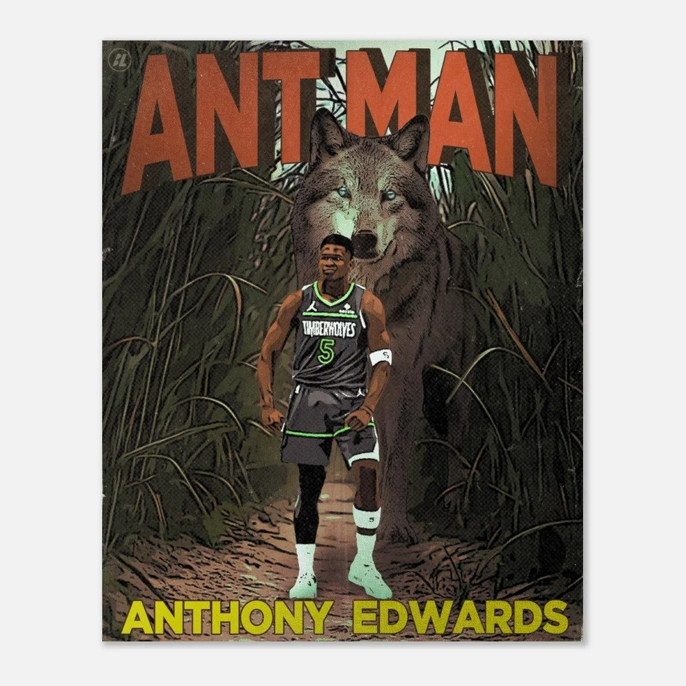 Anthony Edwards Timberwolves Fan Art Poster | NBA Wall Art