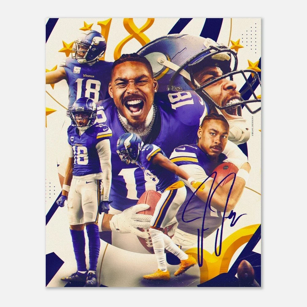 Justin Jefferson Vikings Fan Art Poster | NFL Football Wall Art Print
