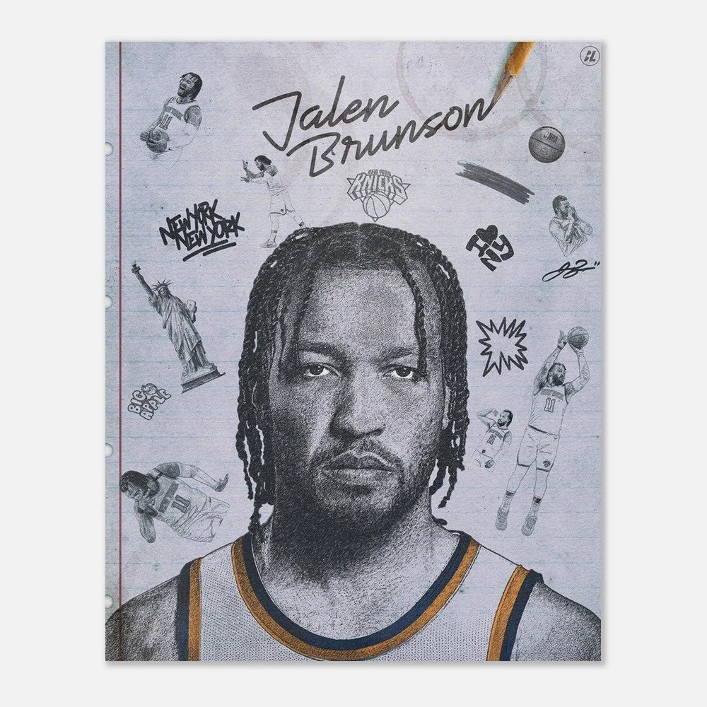 Jalen Brunson Fan Art Poster | NBA Basketball Wall Art Print