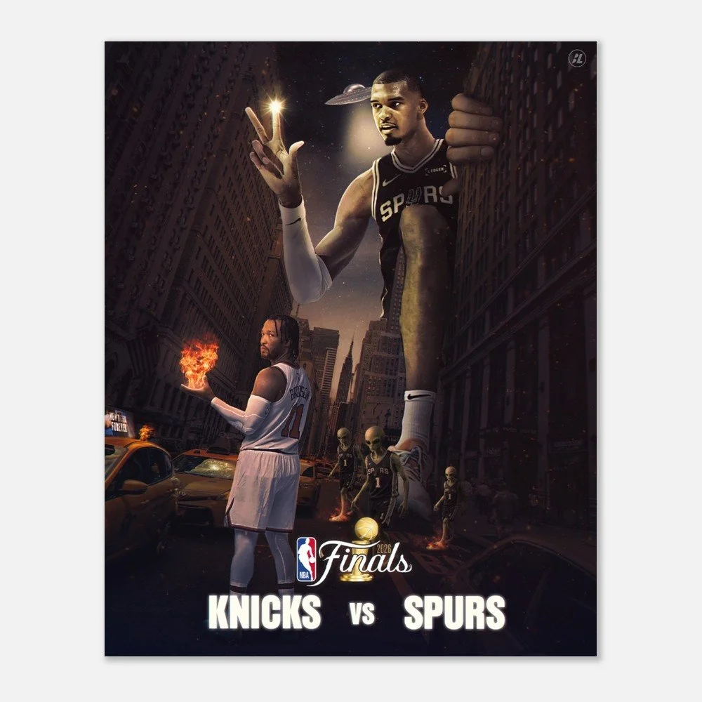 2026 NBA Finals Knicks vs Spurs Poster | Basketball Wall Art
