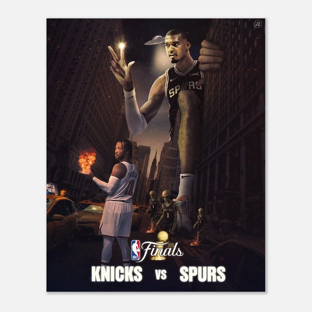 2026 NBA Finals Knicks vs Spurs Poster | Basketball Wall Art