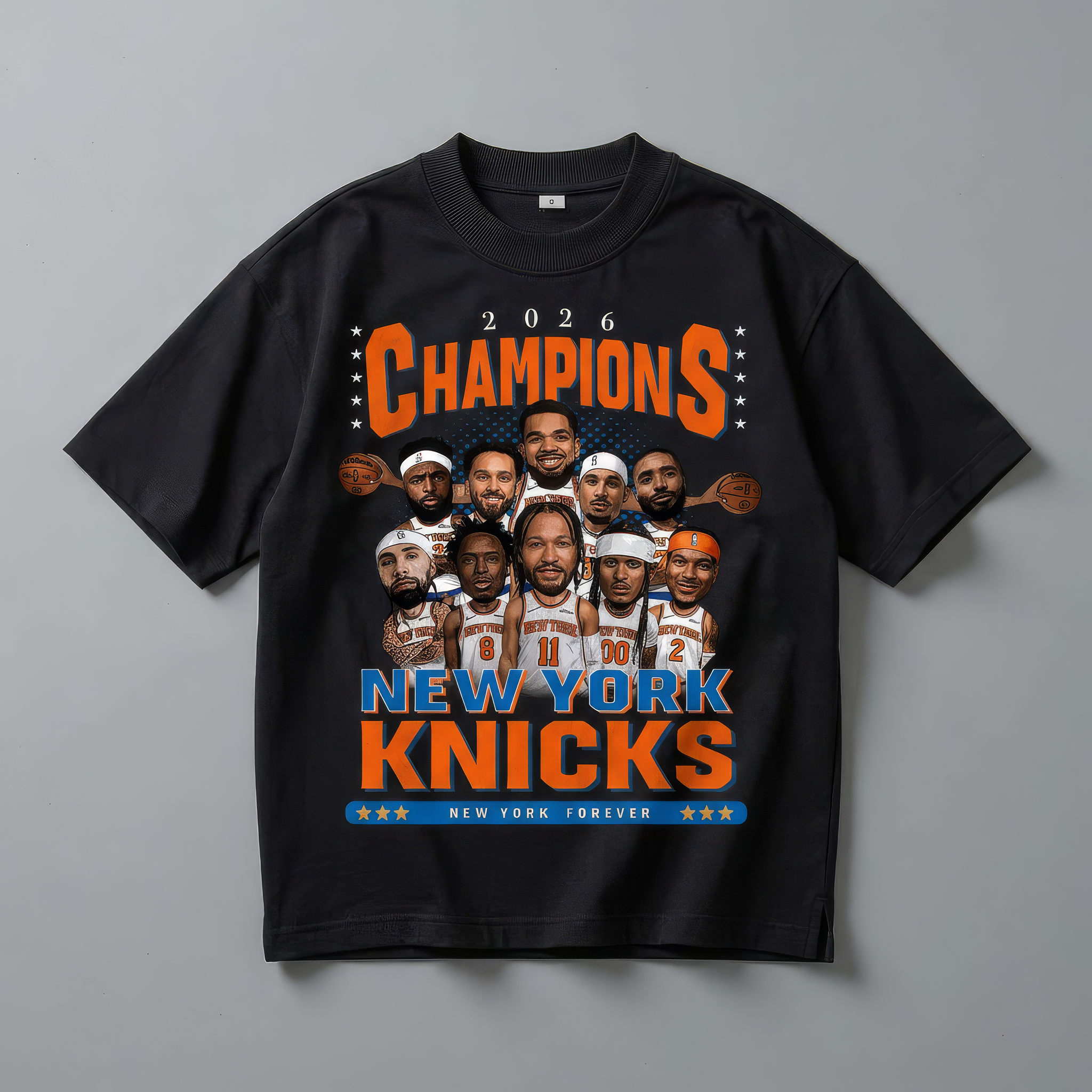 2026 New York Basketball Champions Vintage T-Shirt BLK