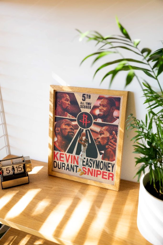 Inspired fan art of Kevin Durant, capturing elite scoring and legacy. Perfect for NBA fans and collectors. Available in 16x20 and 8x10. Not affiliated with the NBA or team.