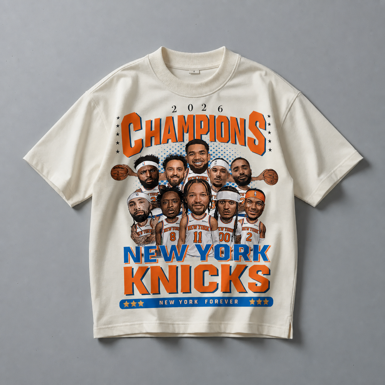 2026 New York Basketball Champions Vintage T-Shirt WHT