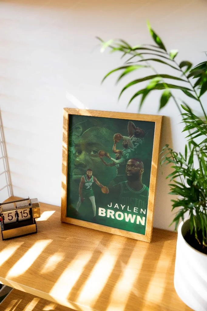 Jaylen Brown poster, Celtics wall art, NBA fan art, basketball decor, Boston Celtics gift, sports poster, athlete print, NBA artwork, fan art print, sports decor, hoop art, basketball gift