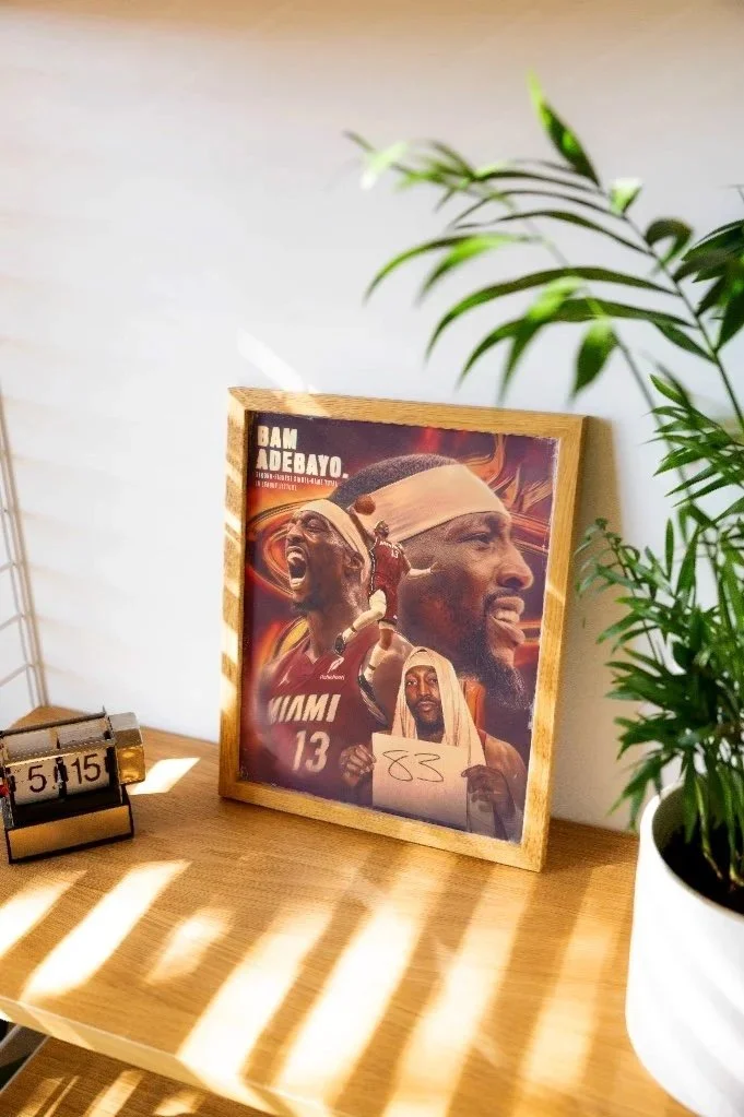 Bam Adebayo poster, Miami Heat wall art, NBA fan art, basketball decor, Heat culture, sports poster, athlete print, NBA artwork, basketball gift, fan art print, sports decor, man cave art, hoop art