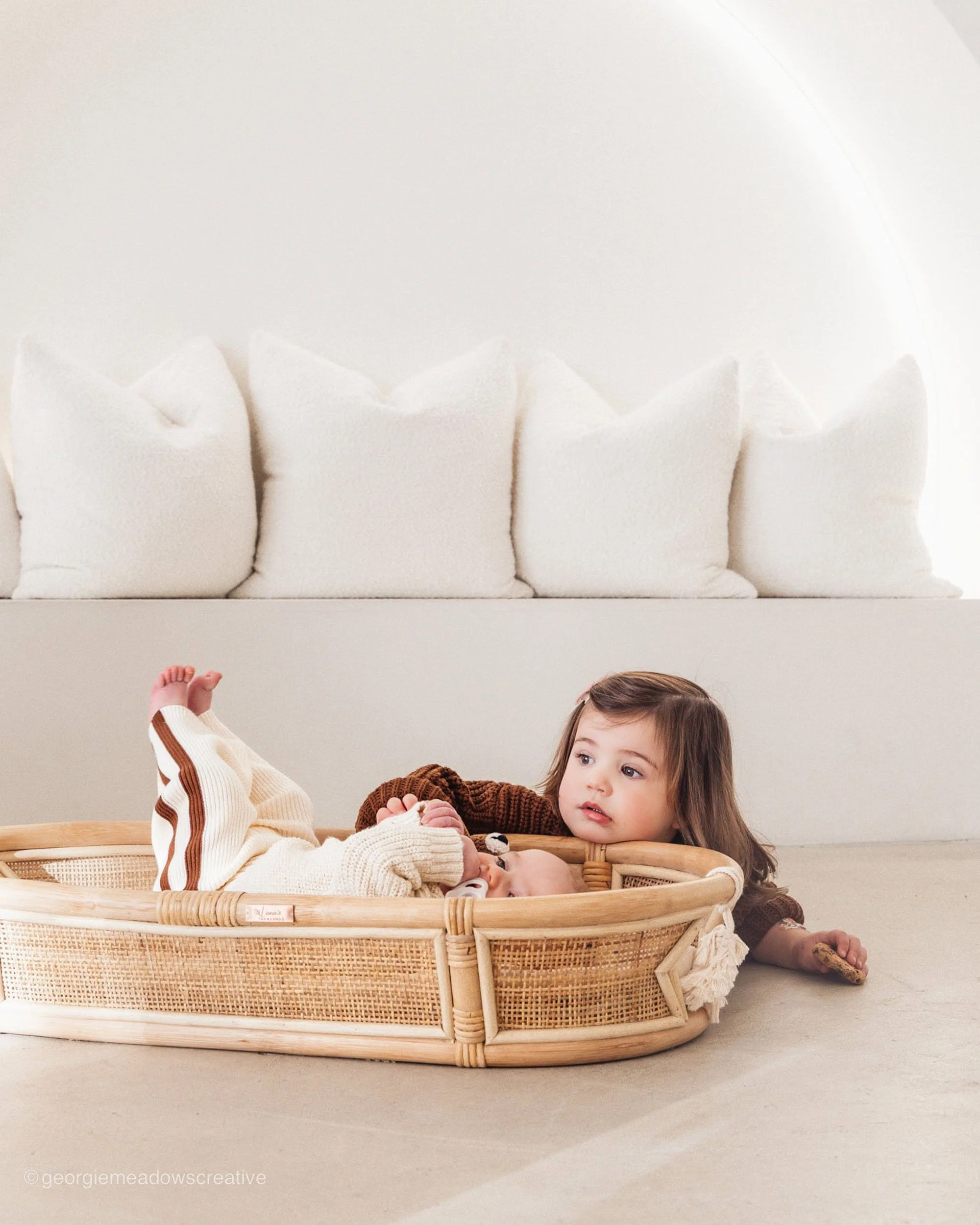 Child relaxing at home in soft natural light by Sydney family photographer Georgie Meadows Creative  