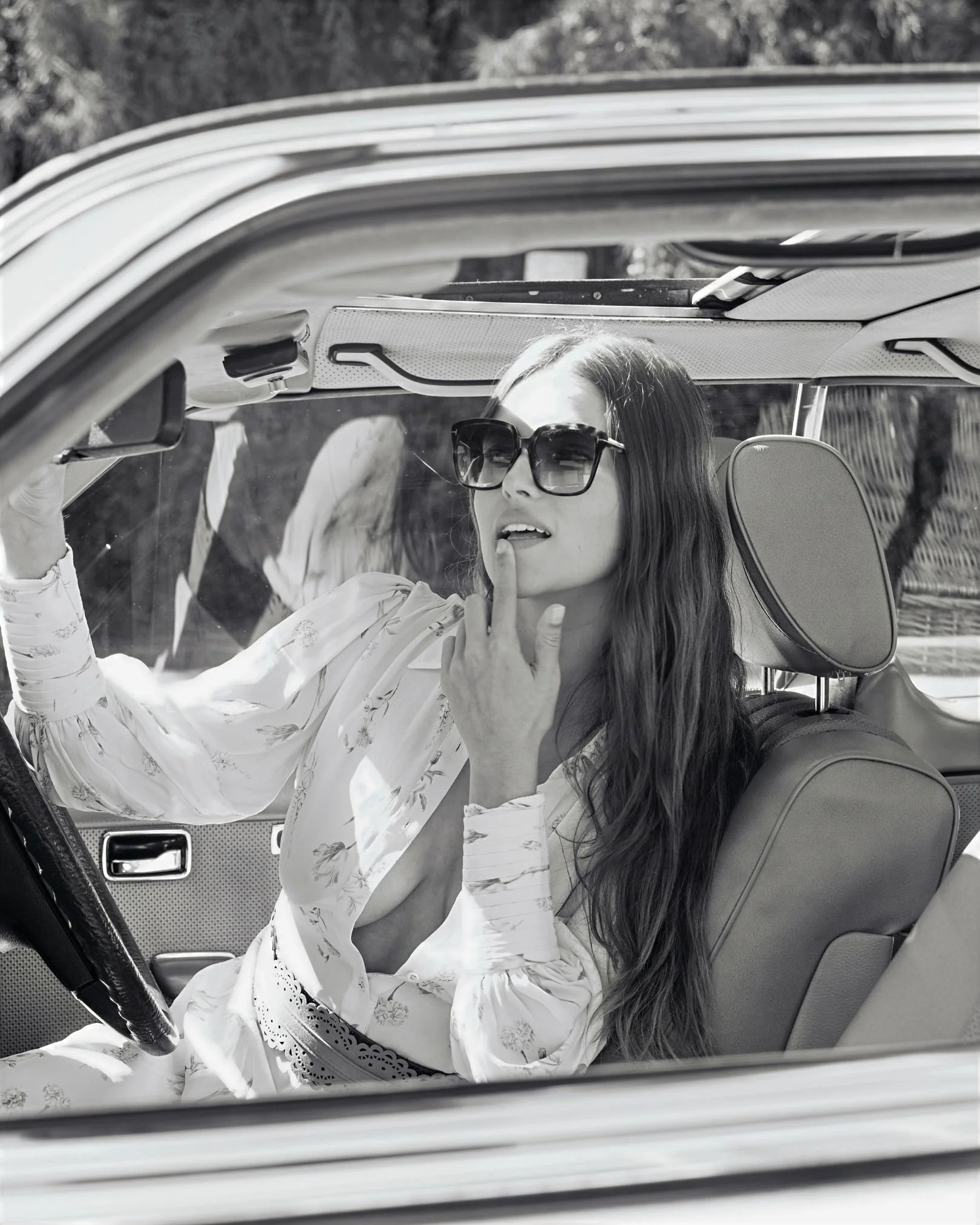Woman in car in soft natural light, Sydney brand and lifestyle photography