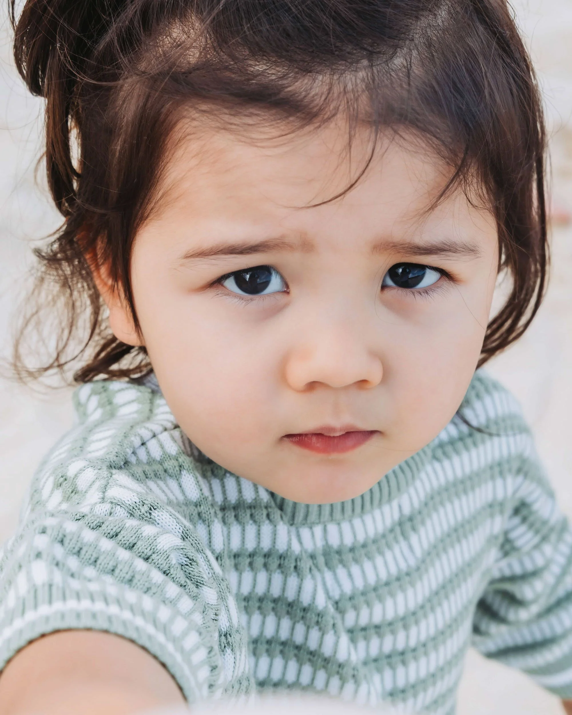 Close-up child portrait in soft natural light by Georgie Meadows Creative Sydney  