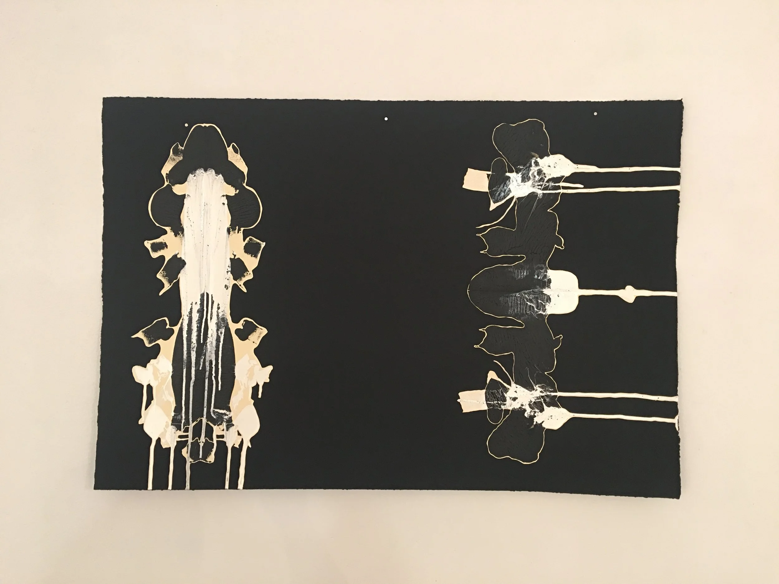 Collage Mono Print - Untitled (Collage and Mono Print on Black Paper)