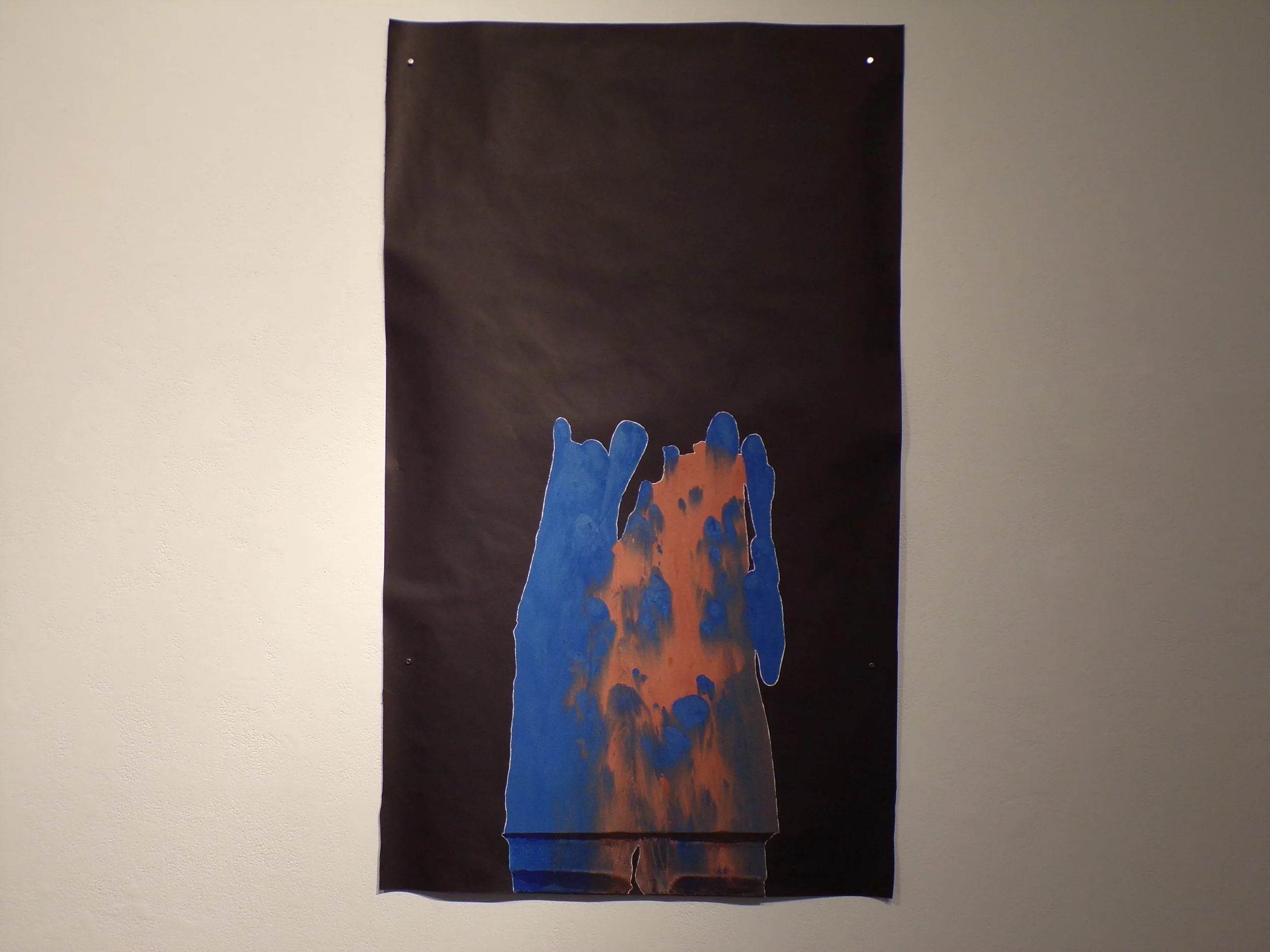 Collage Mono Print - Untitled (Multicolor on Black Paper)