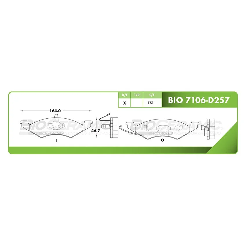 BALATA DE DISCO RBDBBIO-7106-D257