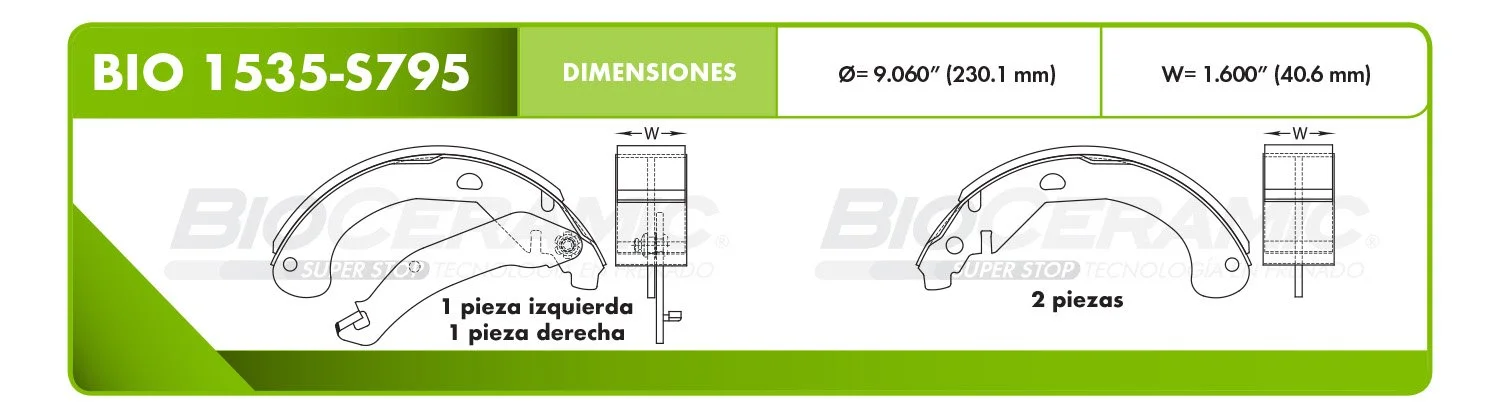 BALATA DE TAMBOR RBDBBIO-1535-S795