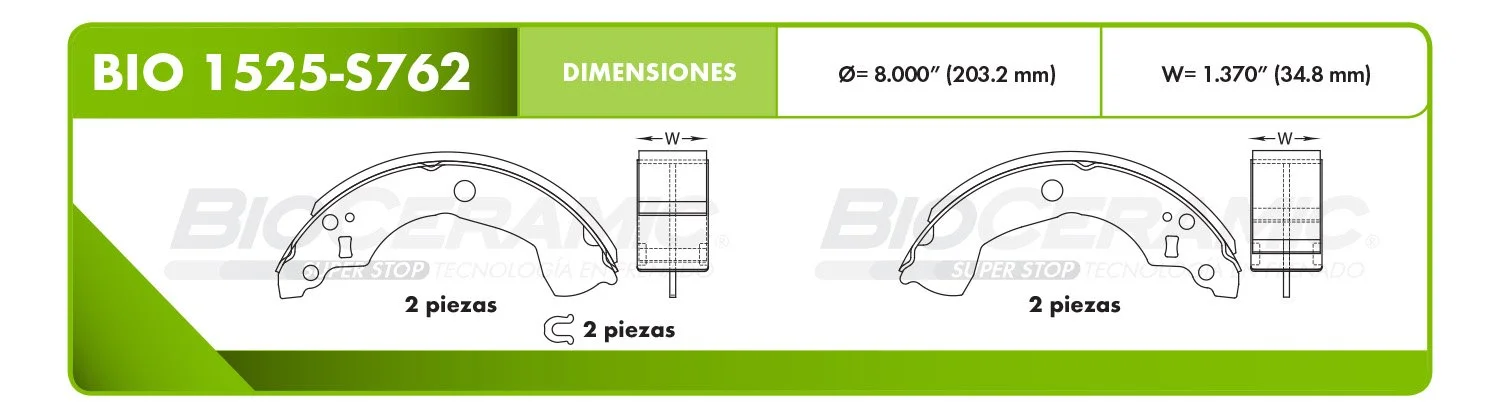 BALATA DE TAMBOR RBDBBIO-1525-S762