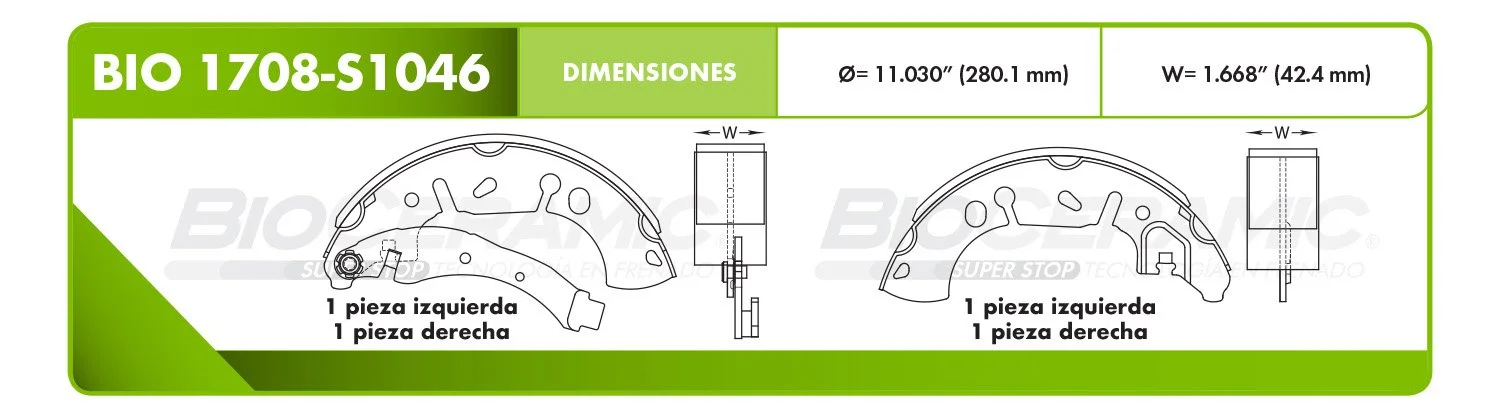 BALATA DE TAMBOR RBDBBIO-1708-S1046