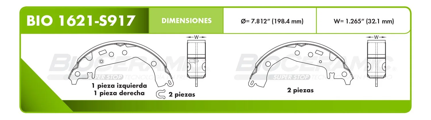 BALATA DE TAMBOR RBDBBIO-1621-S917