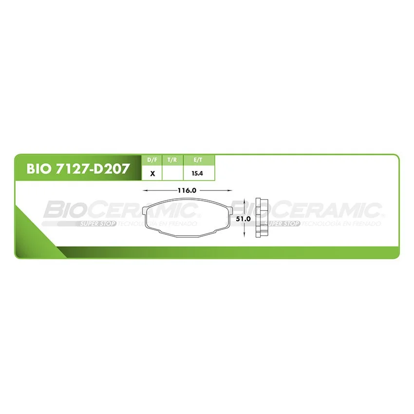 BALATA DE DISCO RBDBBIO-7127-D207