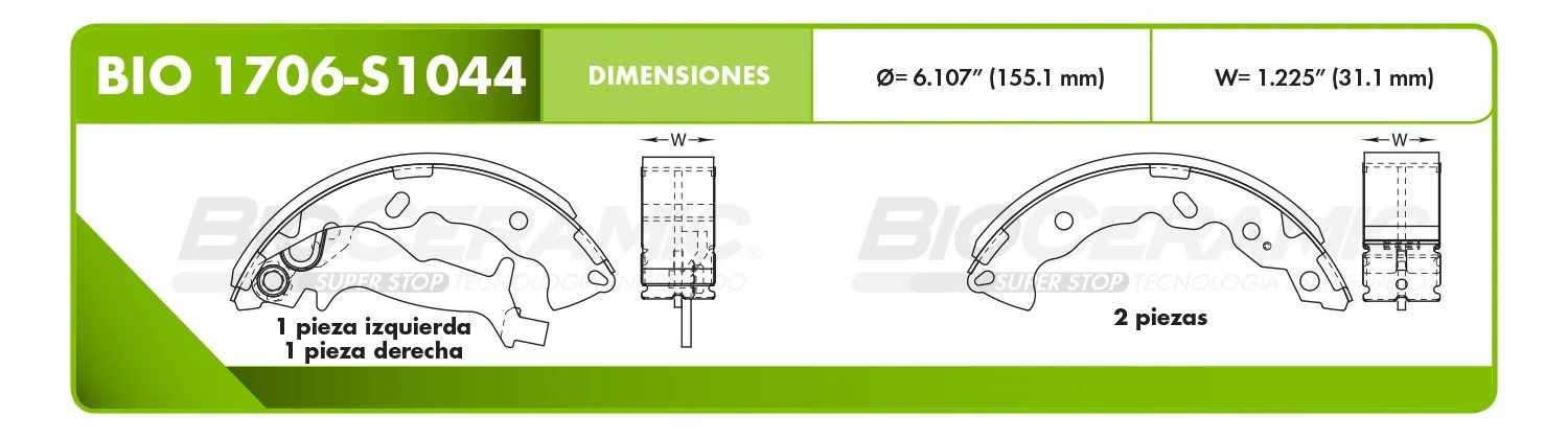 BALATA DE TAMBOR RBDBBIO-1706-S1044