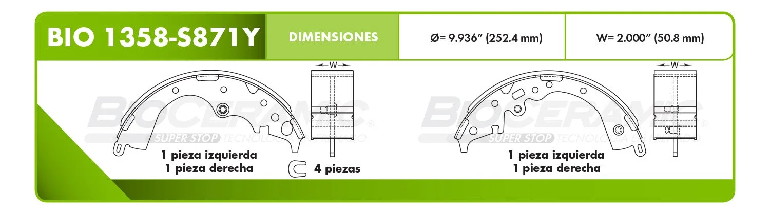 BALATA DE TAMBOR RBDBBIO-1358-S871Y