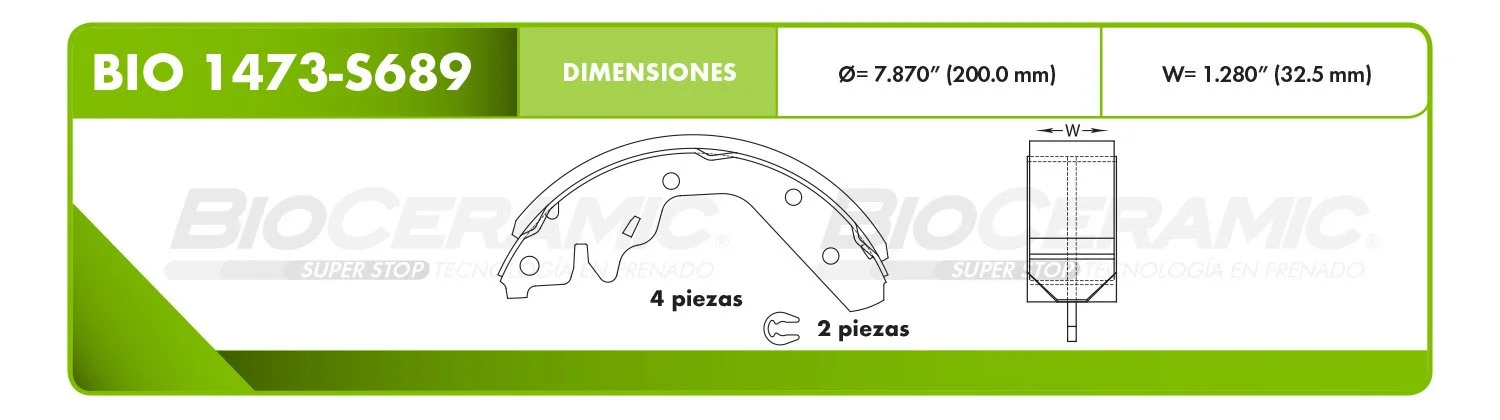 BALATA DE TAMBOR RBDBBIO-1473-S689