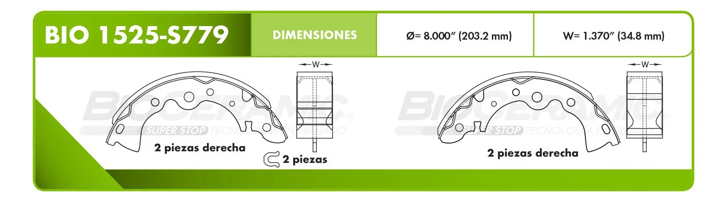 BALATA DE TAMBOR RBDBBIO-1525-S779